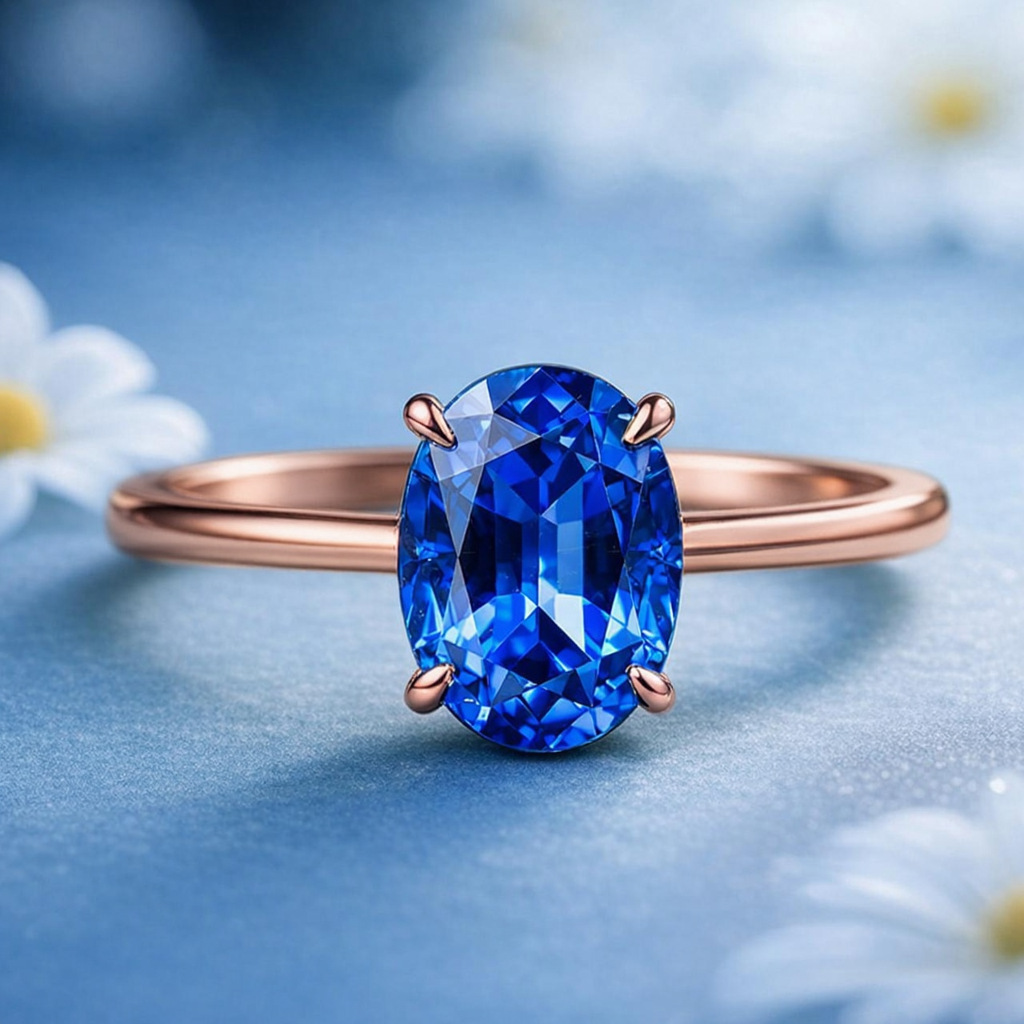 The Glacial Tarn | Elara‘s Oval Blue Sapphire Ring.