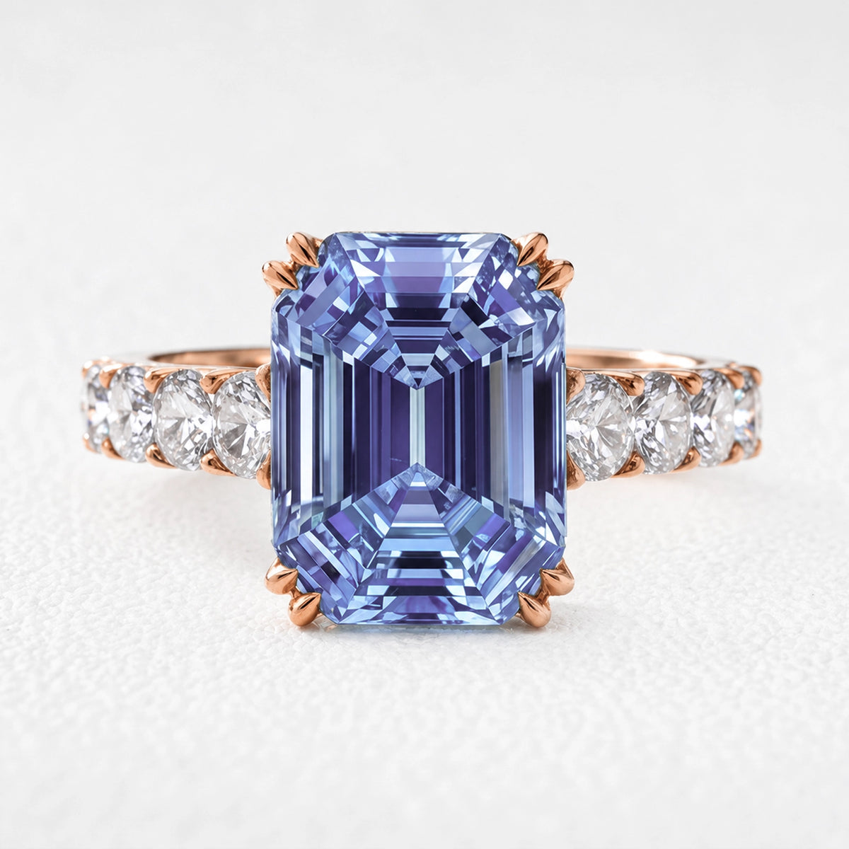 Marina’s Epoch | 3CT Emerald Cut Blue Sapphire Solitaire Engagement Ring