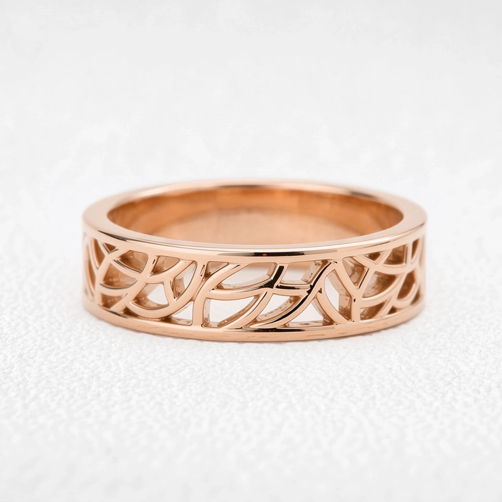 Ariel’s Vault | Unisex Interwoven Arch Wide Band