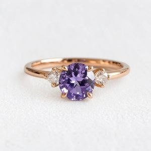 Velvet Twilight | Three-Stone Tanzanite & Moissanite Ring