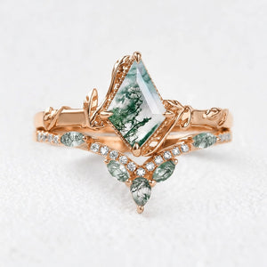 Isadora’s Twine | Kite Moss Agate Foliage Bridal Duo