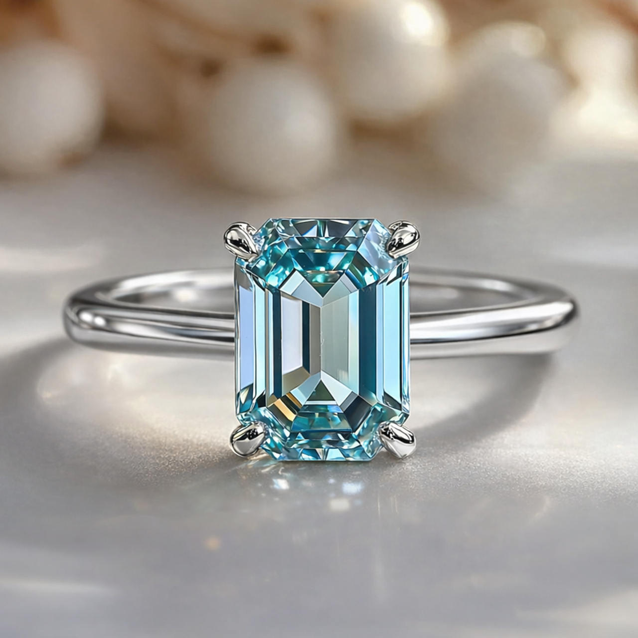 Celia‘s Lodestar | 3CT Emerald Cut Midnight Blue Ring.