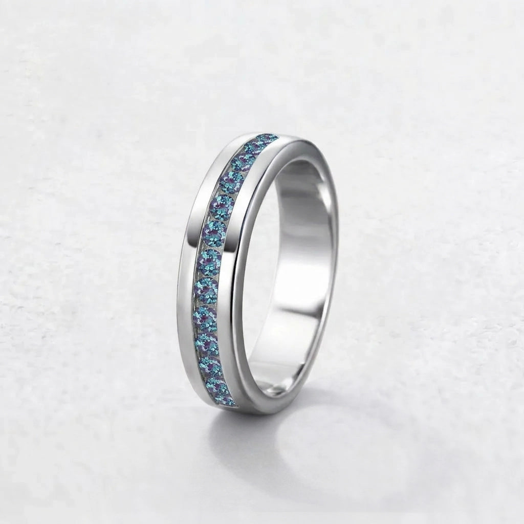 The Vintage Spectrum | Half-Eternity Round Alexandrite Band.