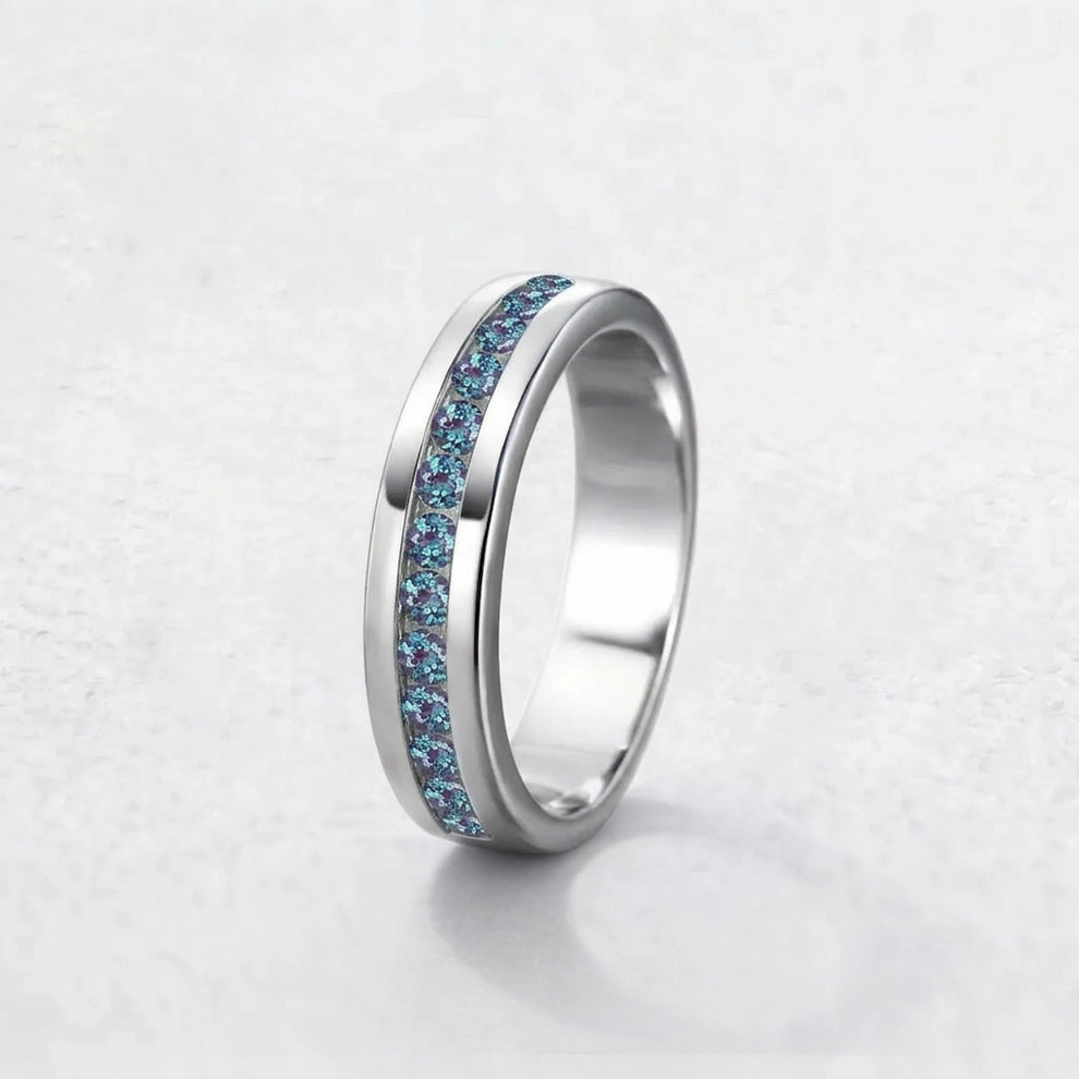 The Vintage Spectrum | Half-Eternity Round Alexandrite Band.