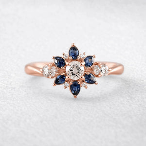 Rosalind’s Wildflower | Six-Petal Sapphire Engagement Ring.