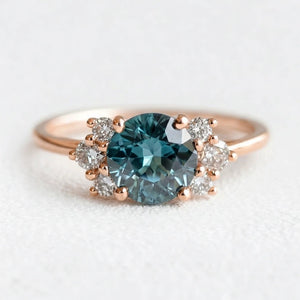 Sofia’s Glow | Classic Round Blue Sapphire Engagement Ring