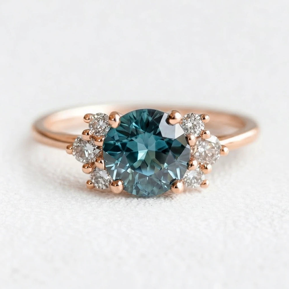 Sofia’s Glow | Classic Round Blue Sapphire Engagement Ring