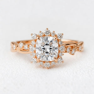 Aurora’s Grace | 2CT Cushion Cut Diamond Engagement Ring