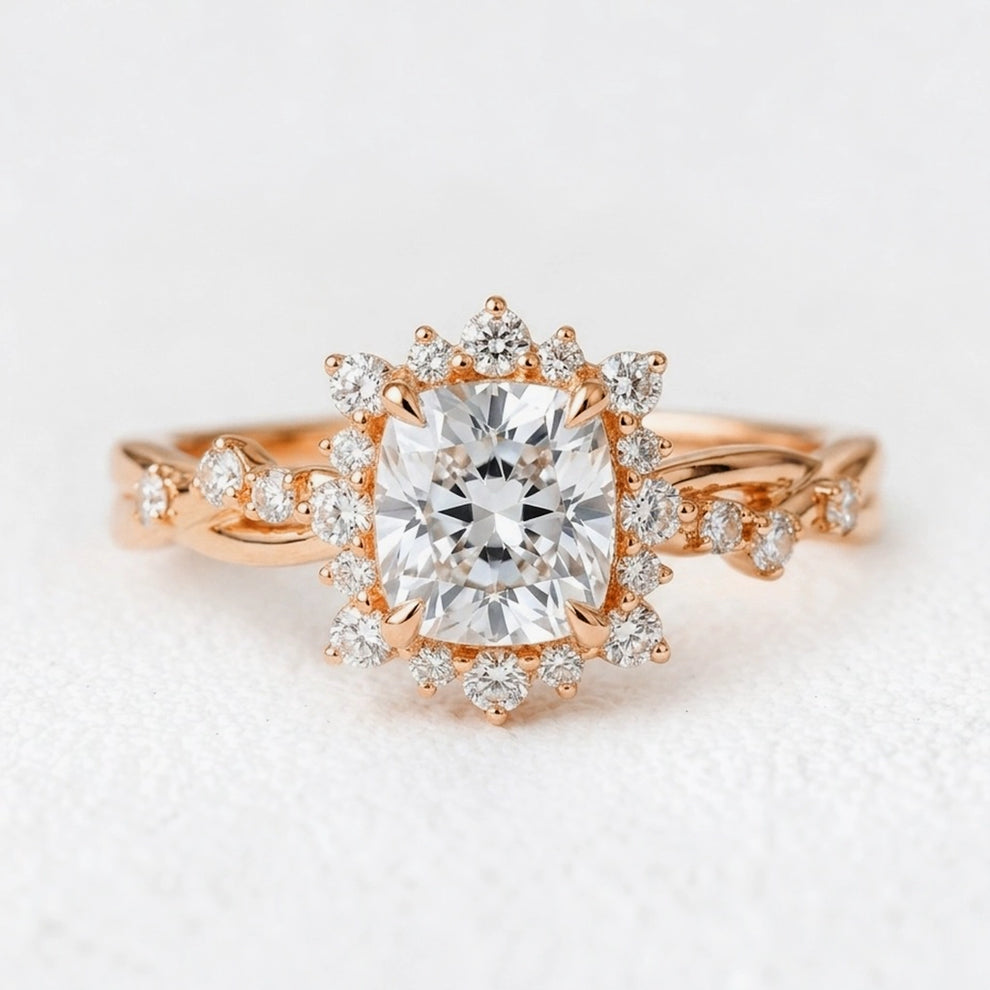 Aurora’s Grace | 2CT Cushion Cut Diamond Engagement Ring