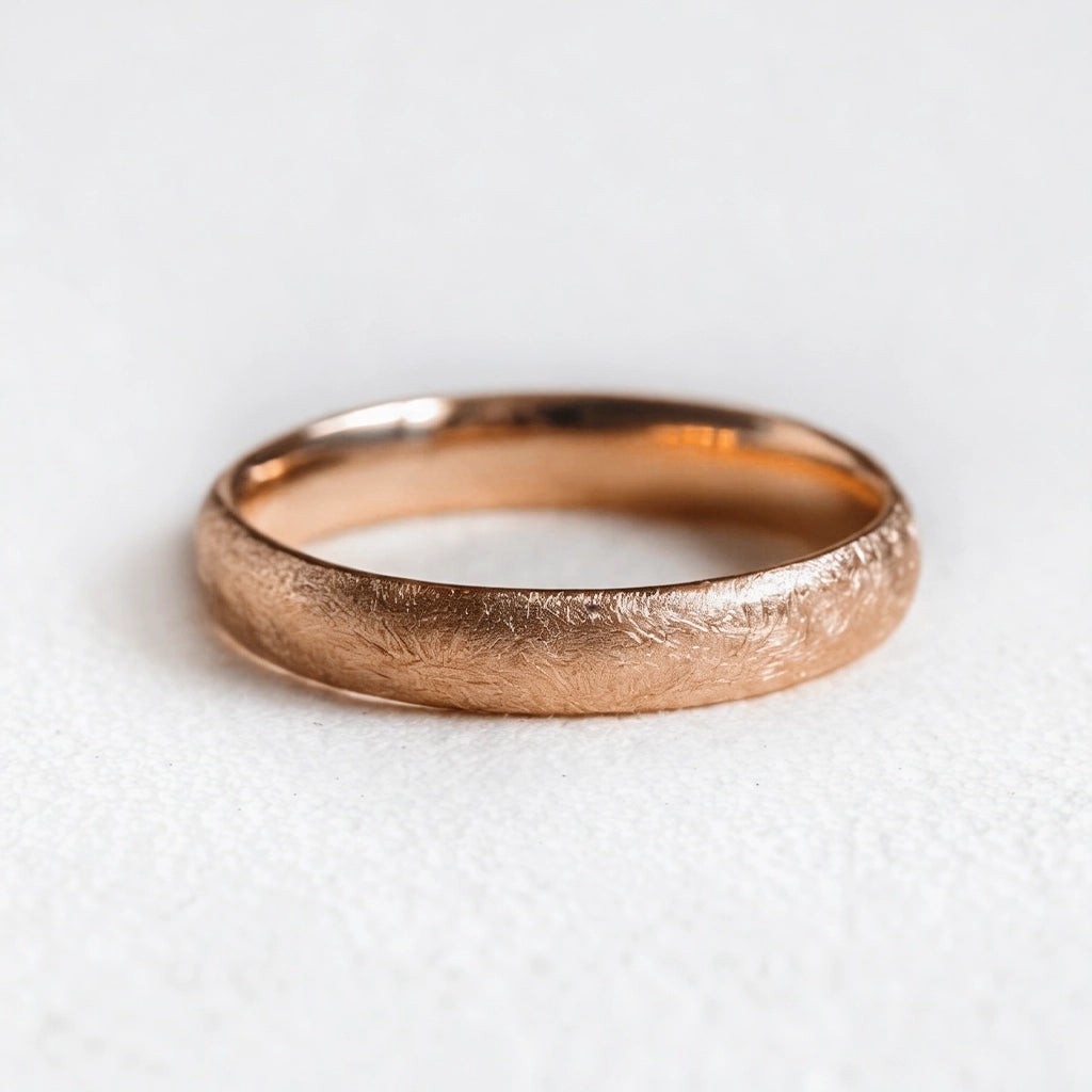 Frost Arc | 4MM Matte Gold Wedding Band.