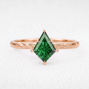 Alexandra’s Aigrette | Kite Fantasy-Cut Emerald Solitaire Engagement Ring