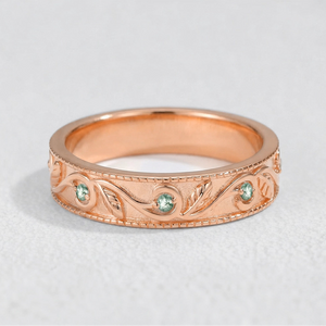 Juniper’s Copse | Pear Cut Moss Agate Cluster Couple Ring Set.