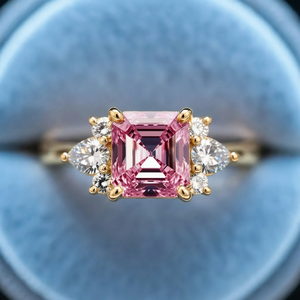 Liora‘s Whisper | 2CT Asscher Cut Pink Solitaire Ring.
