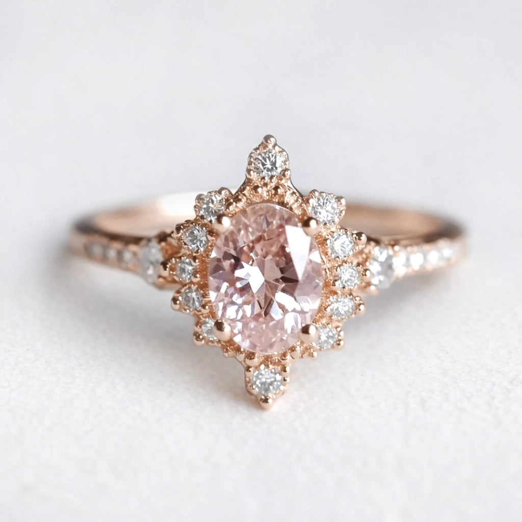 Lily’s Mist | Rose Quartz Engagement Ring.