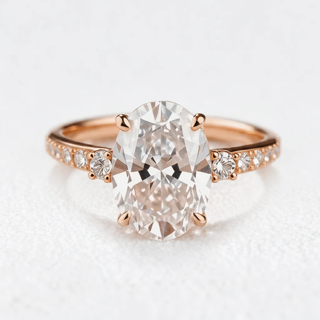 Luna’s Radiance | 2CT Oval Diamond Engagement Ring