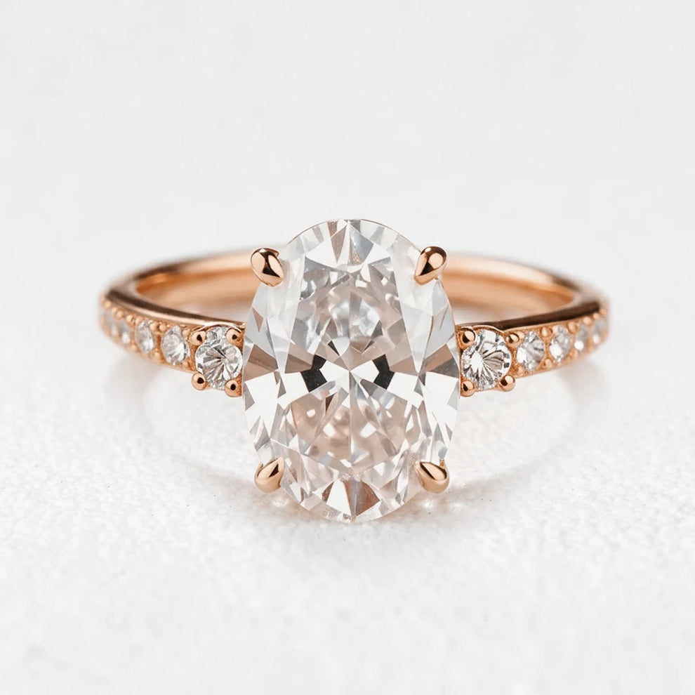 Luna’s Radiance | 2CT Oval Diamond Engagement Ring