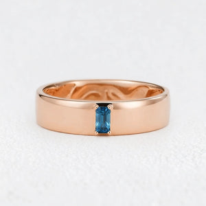 Nova’s Edge | Inner Engraved Baguette Blue Diamond Men’s Band