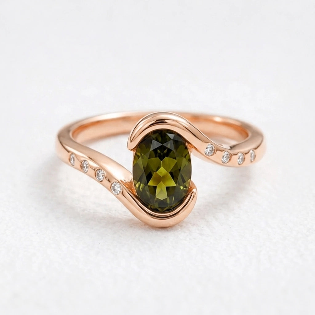 Mirabelle’s Grace | Oval Cut Vintage Emerald Engagement Ring.