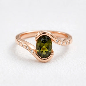 Mirabelle’s Grace | Oval Cut Vintage Emerald Engagement Ring.