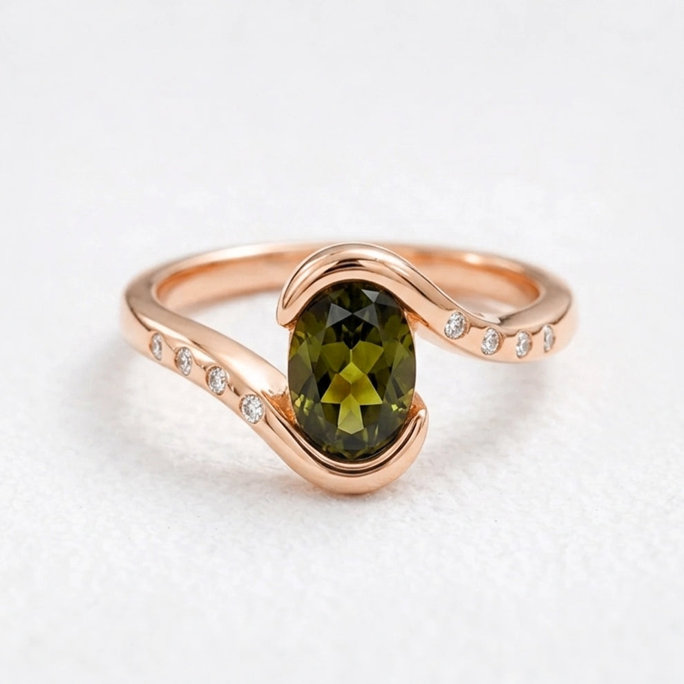 Mirabelle’s Grace | Oval Cut Vintage Emerald Engagement Ring.