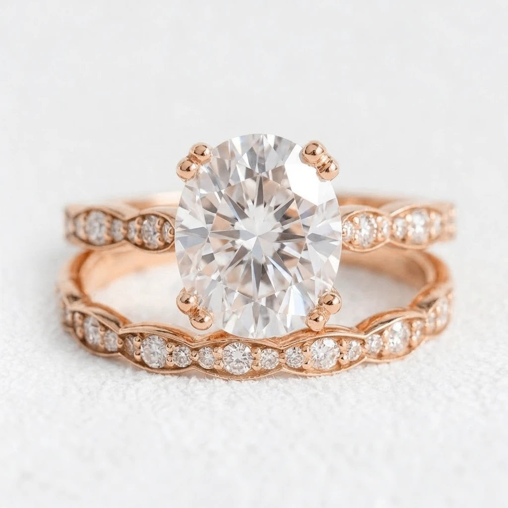 Grace’s Radiance | 3CT Oval Diamond Bridal Set 2pcs