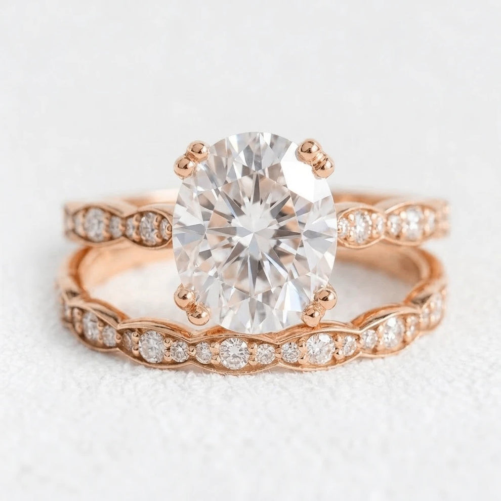 Grace’s Radiance | 3CT Oval Diamond Bridal Set 2pcs