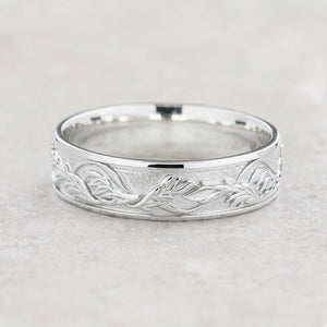 Timeless Promise | Wide Maple Leaf Wedding Band.