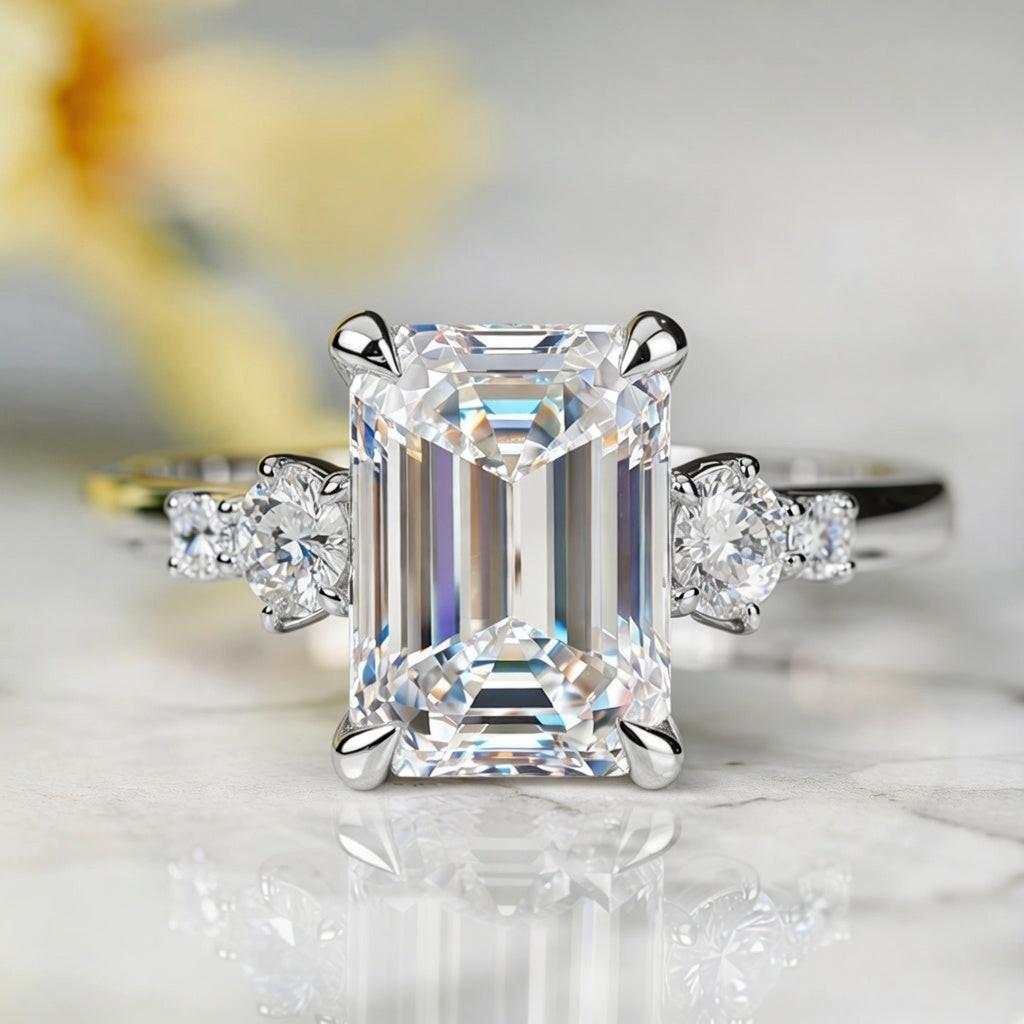 Victoria‘s Luster| Emerald Cut Moissanite Ring.