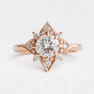 Astra’s Luminara | 1CT Round Cut Diamond Halo Engagement Ring