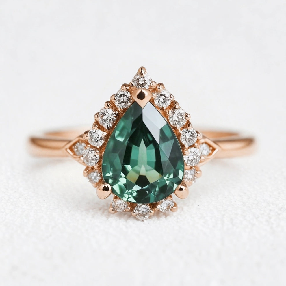 Lyra's Tear | Pear Cut Classic Sapphire Engagement Ring