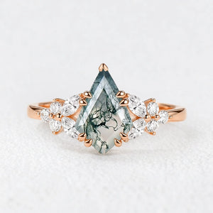 Elara’s Whisper | Kite Moss Agate Engagement Ring
