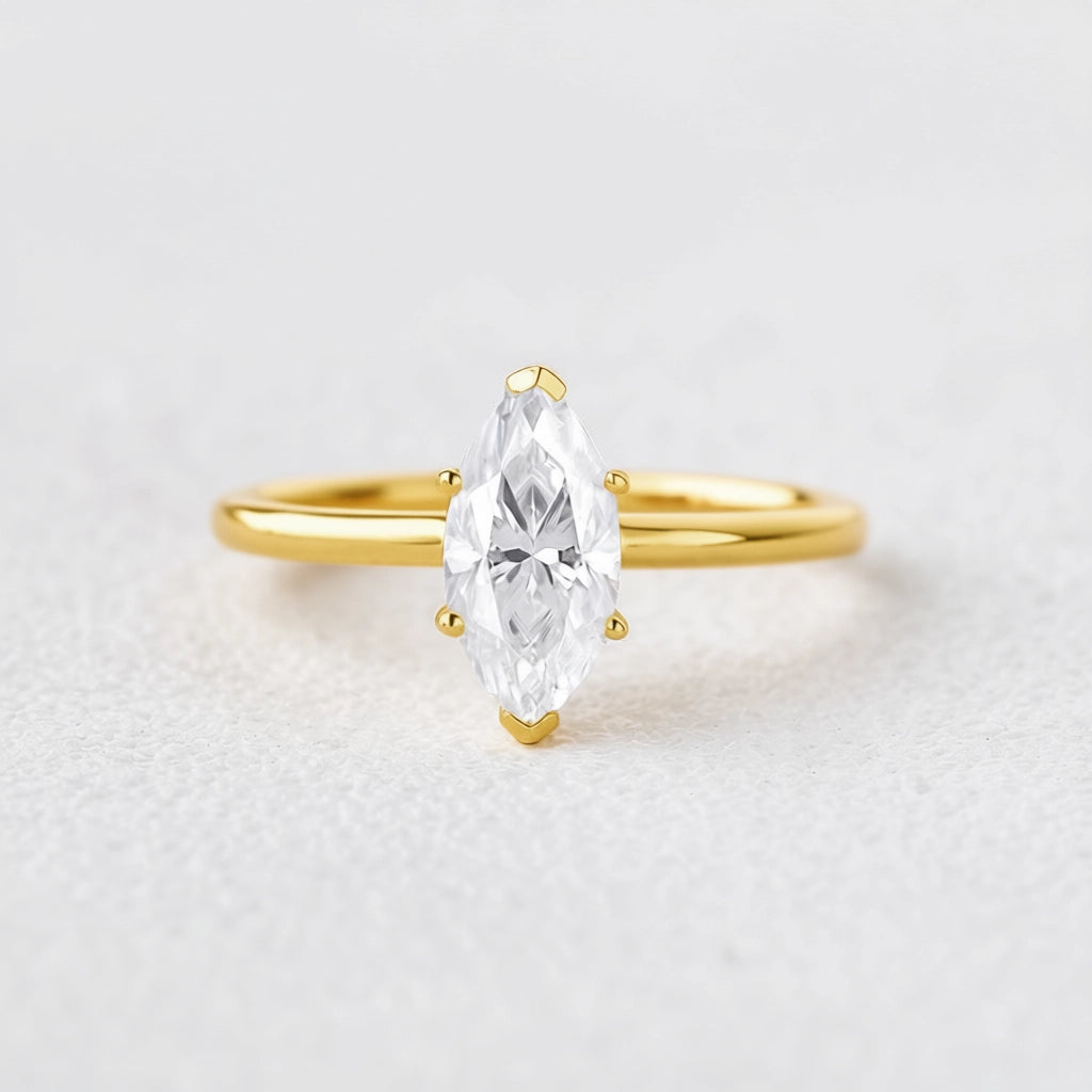 Grace’s Classic | 1.0CT Marquise Diamond Solitaire Engagement Ring.