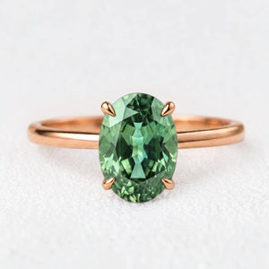 Rosalind’s Greenwood | 2CT Oval Sapphire Solitaire Engagement Ring