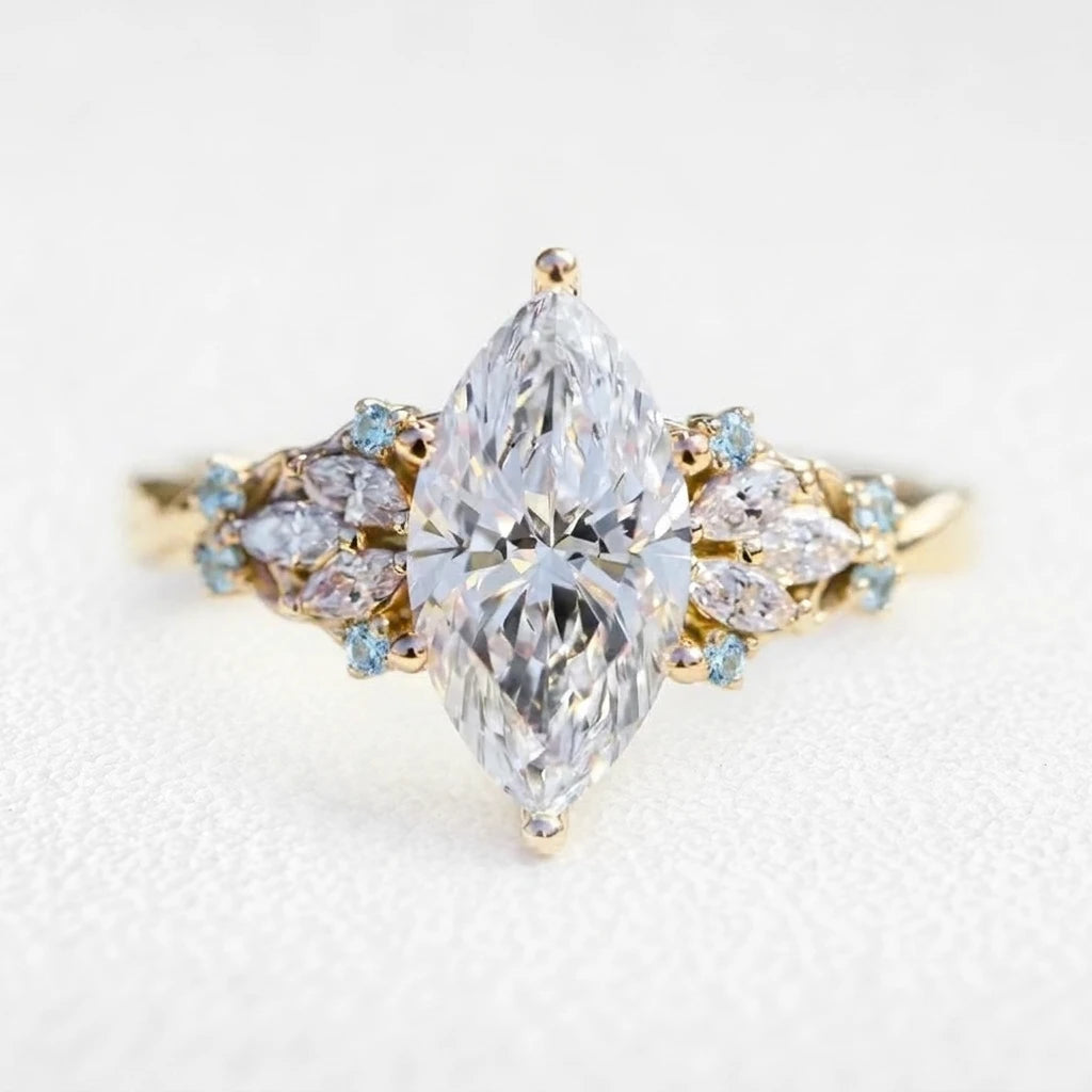 Eleonora’s Radiance | 2CT Marquise Diamond Vintage Engagement Ring