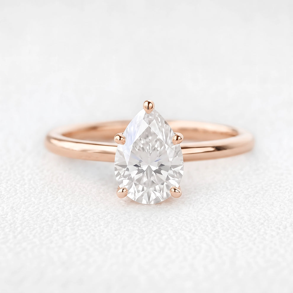 Cordelia’s Lumière | 1CT Pear Diamond Classic Solitaire Engagement Ring