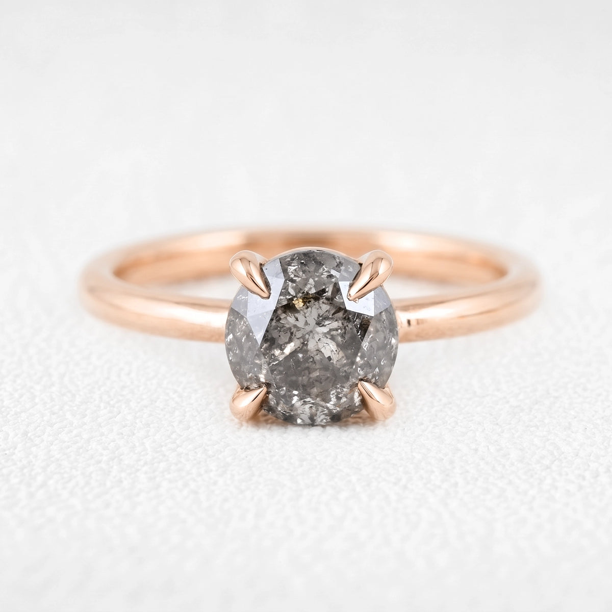 Astrid’s Stardust | 1.5CT Round Salt & Pepper Diamond Solitaire Engagement Ring