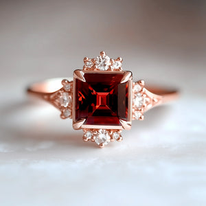 Victorian Hearth | Red Garnet Engagement Ring.