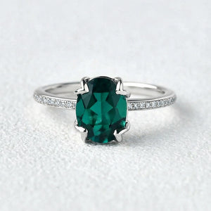 Vera's Grace | Vintage Oval Cut Natural Emerald Ring.