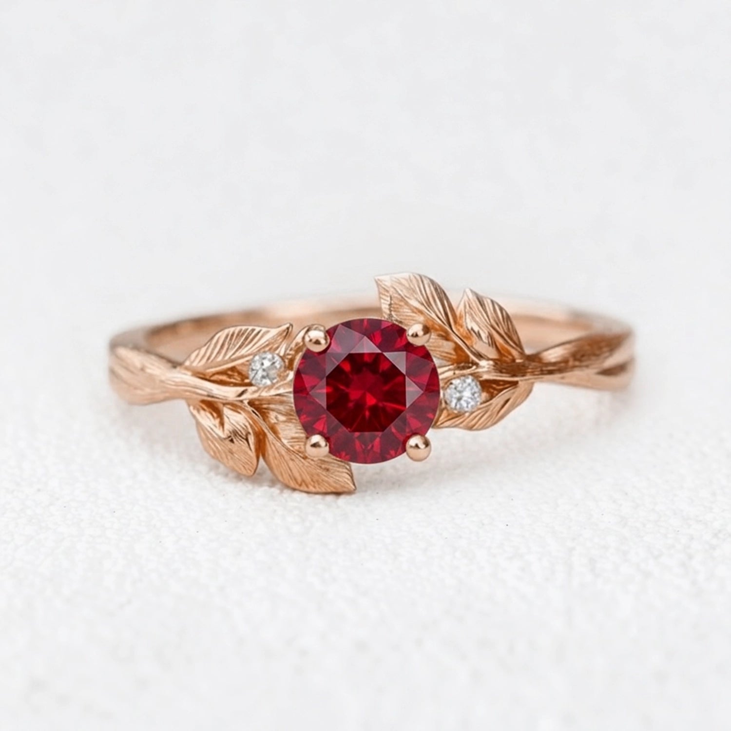 Carmen’s Ember | Round Cut Ruby Engagement Ring