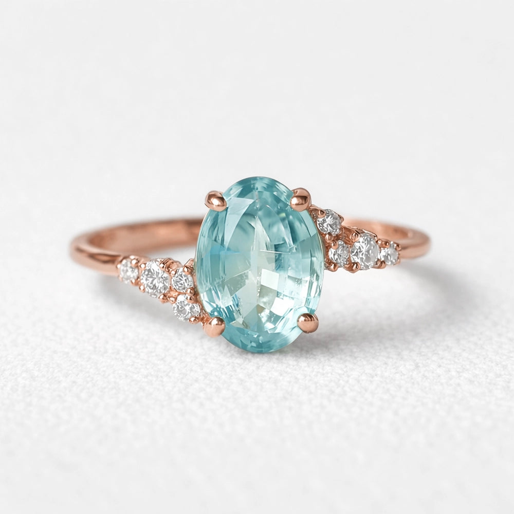 Marina’s Dew | Oval Aquamarine Engagement Ring.