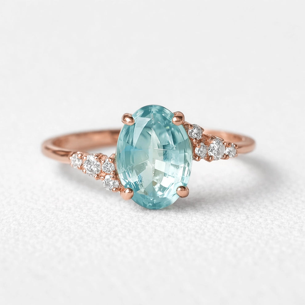 Marina’s Dew | Oval Aquamarine Engagement Ring.