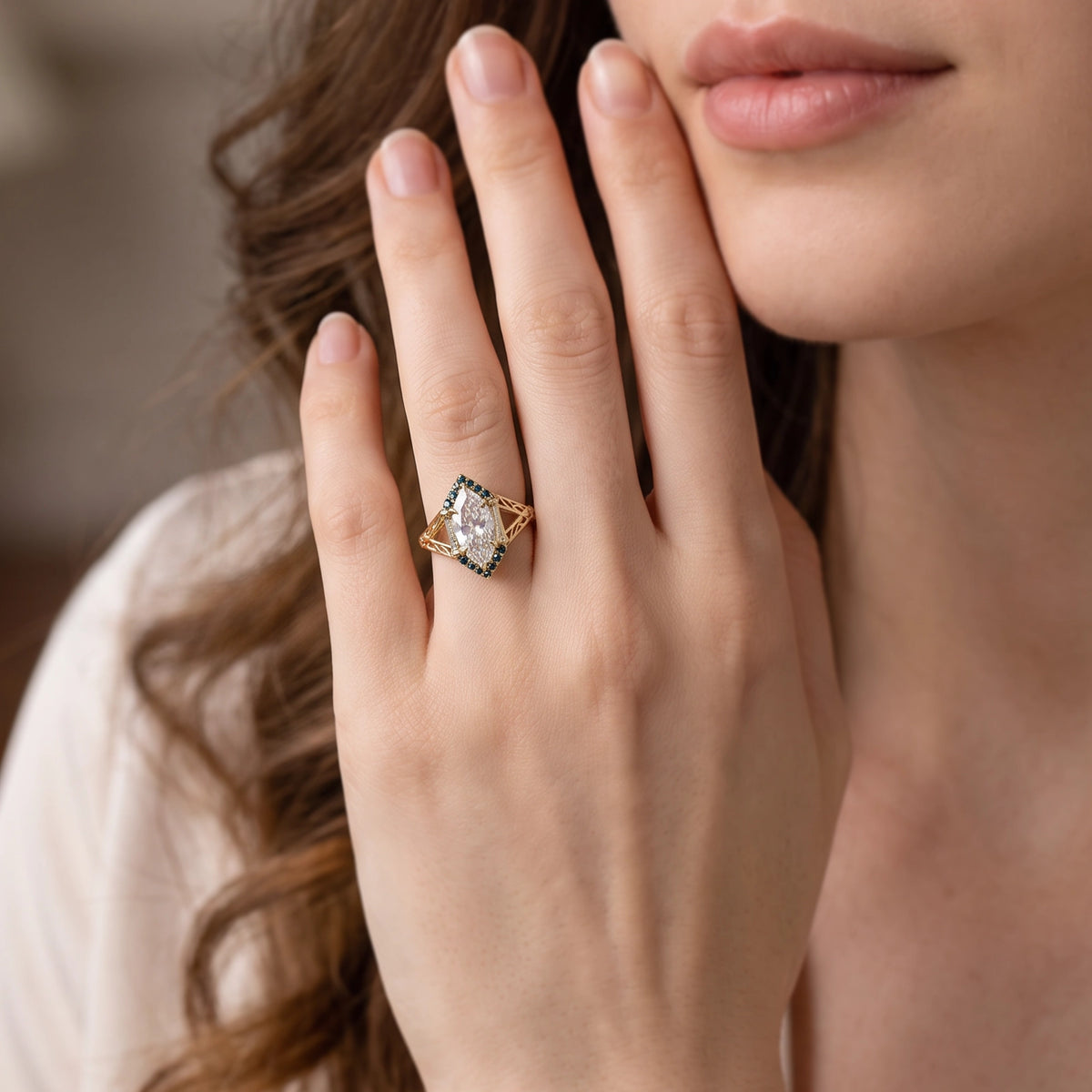 Ariadne’s Labyrinth | 2CT Marquise Diamond Ajouré Engagement Ring