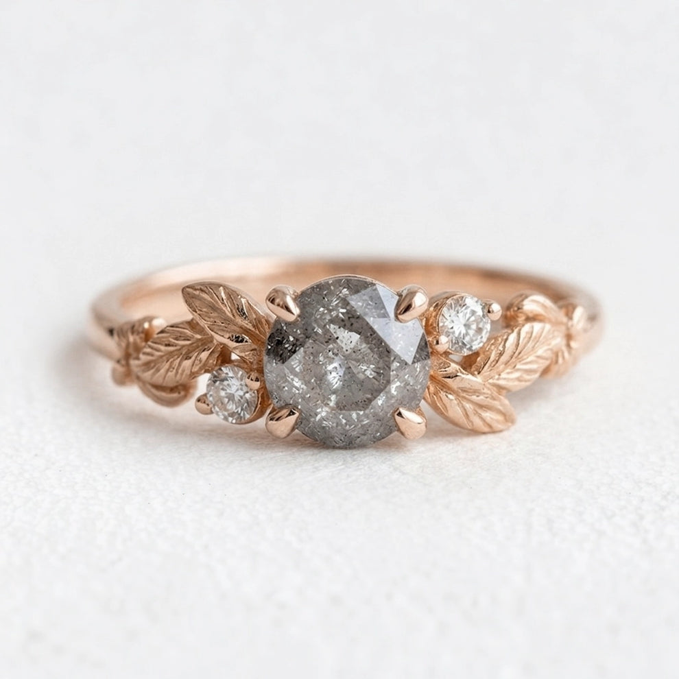 Flora’s Vine | Salt and Pepper Diamond Engagement Ring.