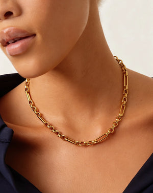 18K Gold Vermeil Axiom Chain Necklace.