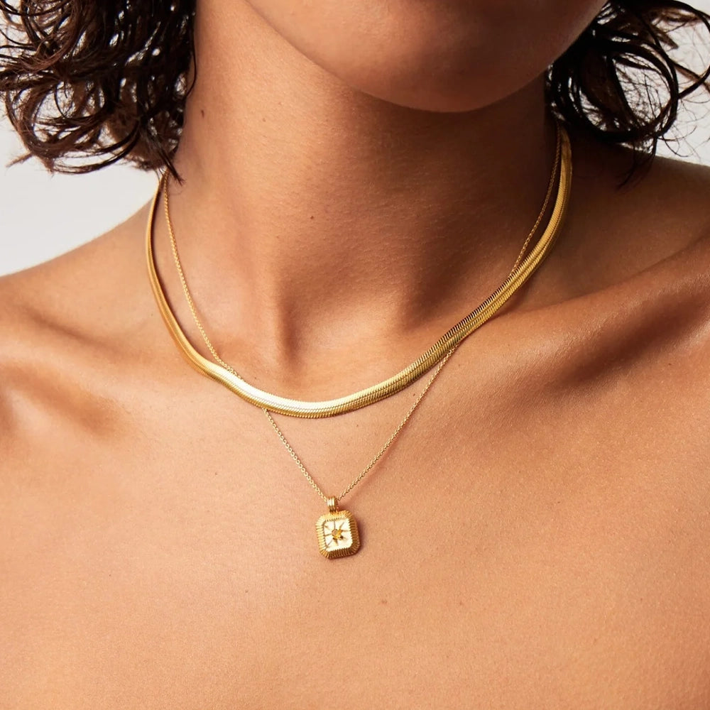 November Birthstone Pendant Necklace | 18K Gold Vermeil/Citrine.