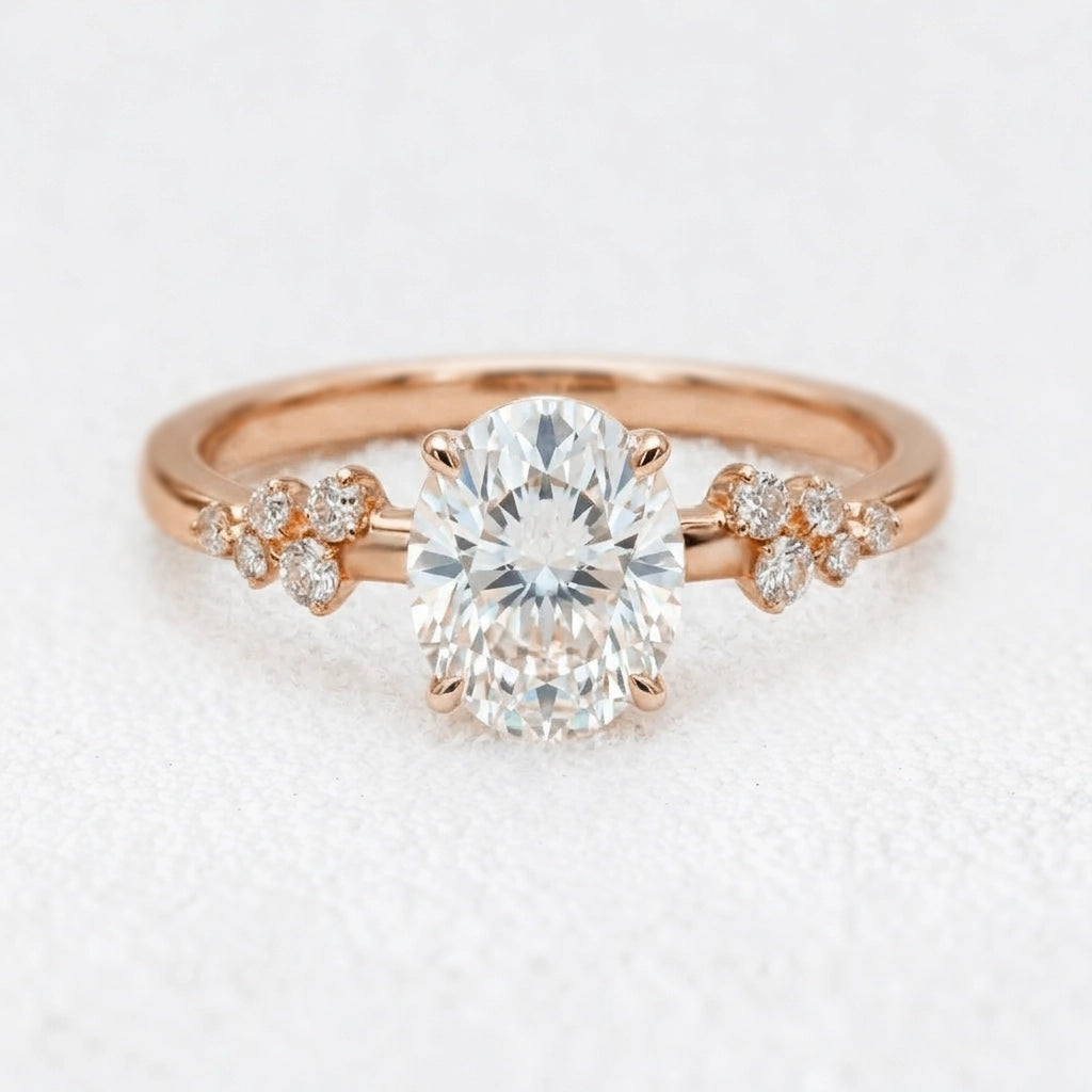 Nova’s Radiance | 2CT Oval Cut Diamond Engagement Ring.