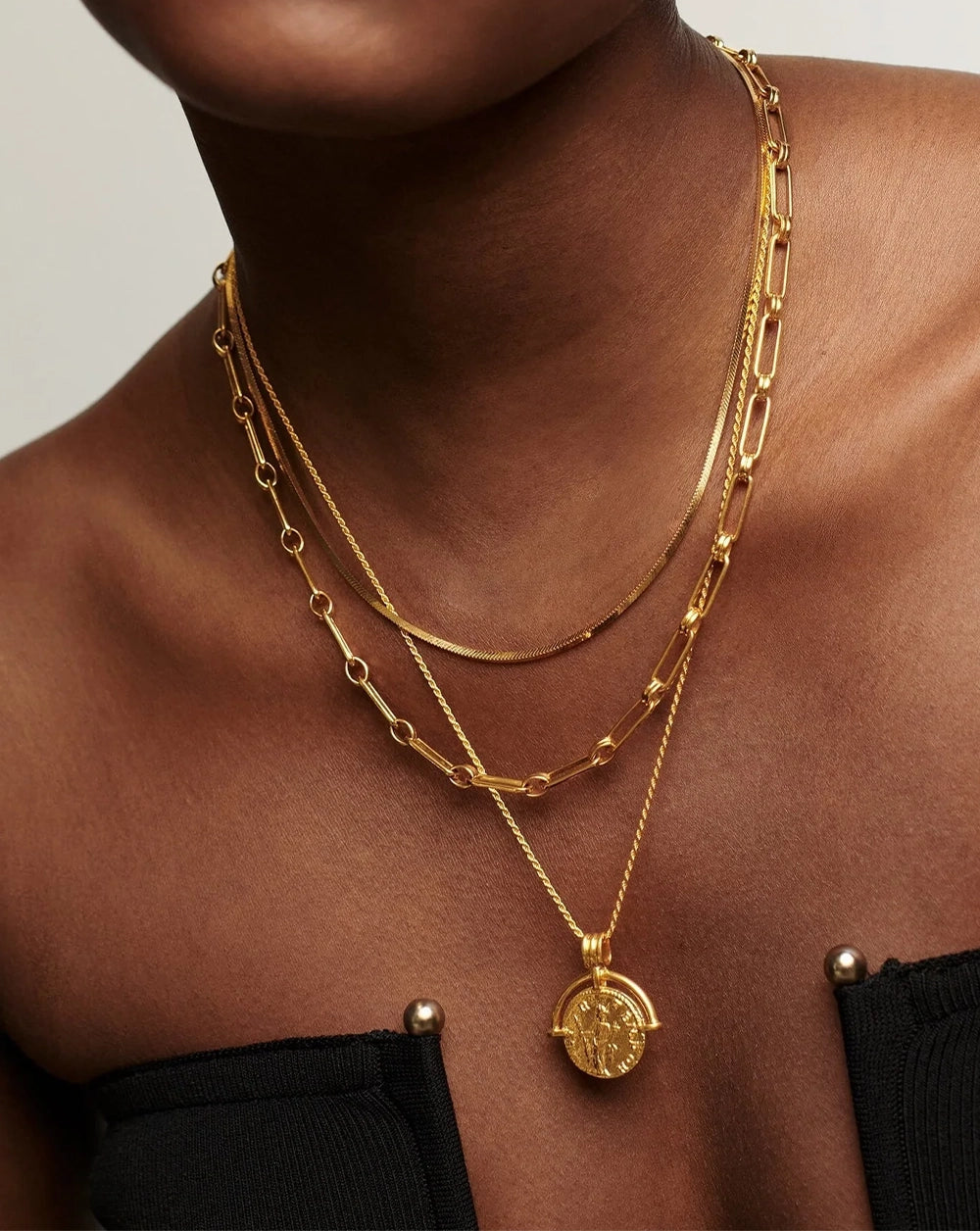 18K Gold Vermeil Aegis Chain Necklace.