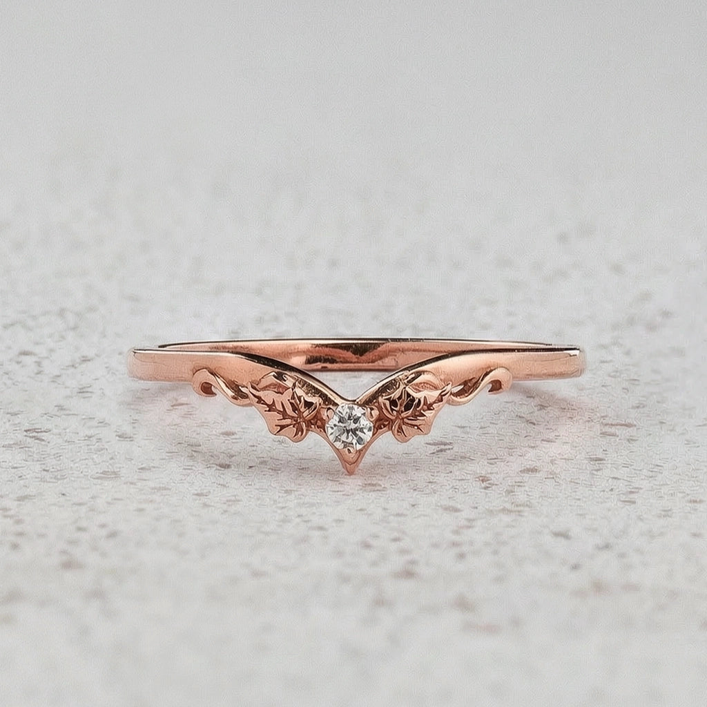 Sylvie’s Wedding Pair | His Ivy Band & Her Diamond Ring.