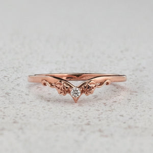 Sylvie’s Wedding Pair | His Ivy Band & Her Diamond Ring.