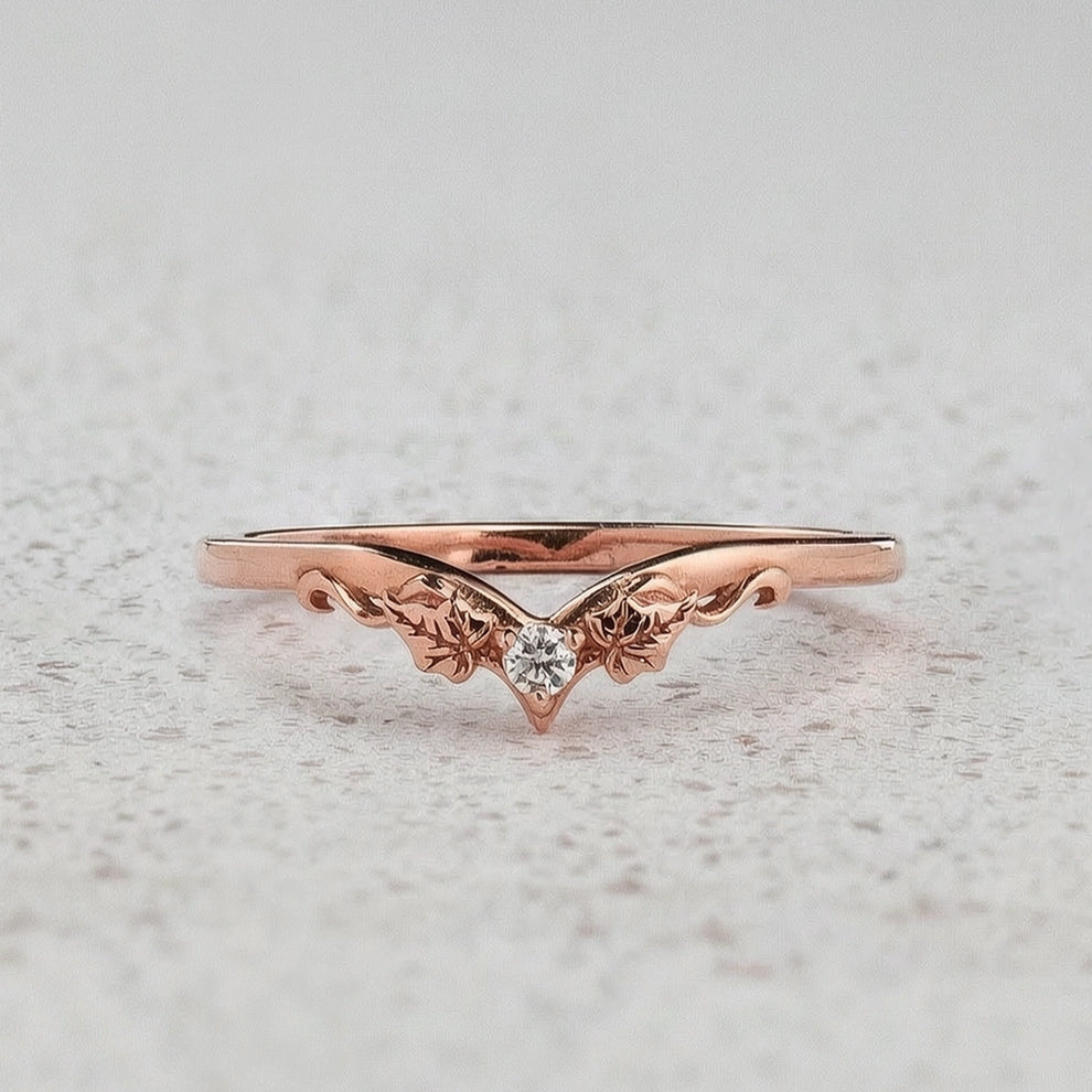 Sylvie’s Wedding Pair | His Ivy Band & Her Diamond Ring.
